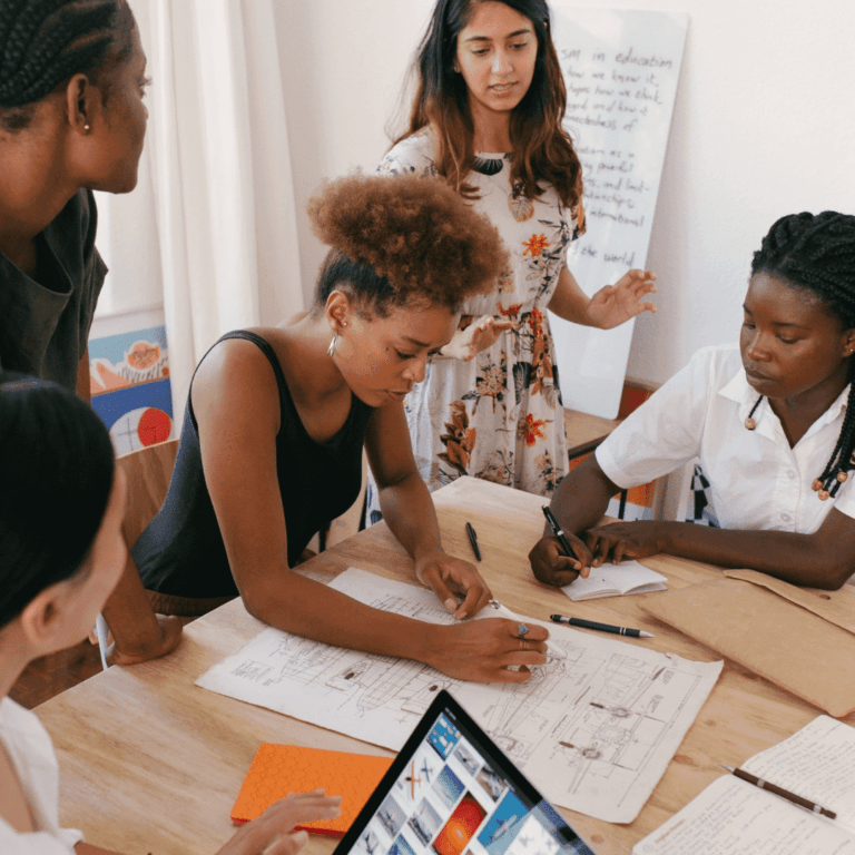 entry level business and accounting team working at a small business